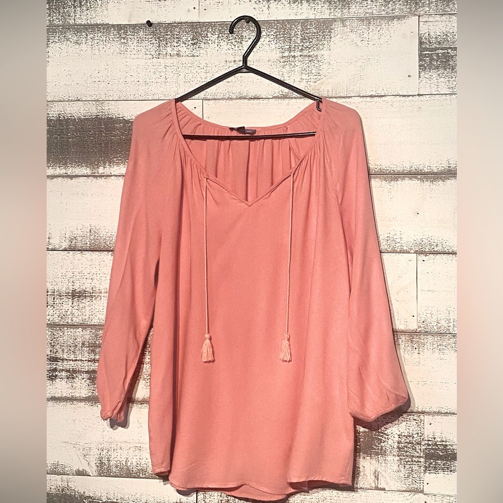Fleur Bleve L Pink Peasant Blouse